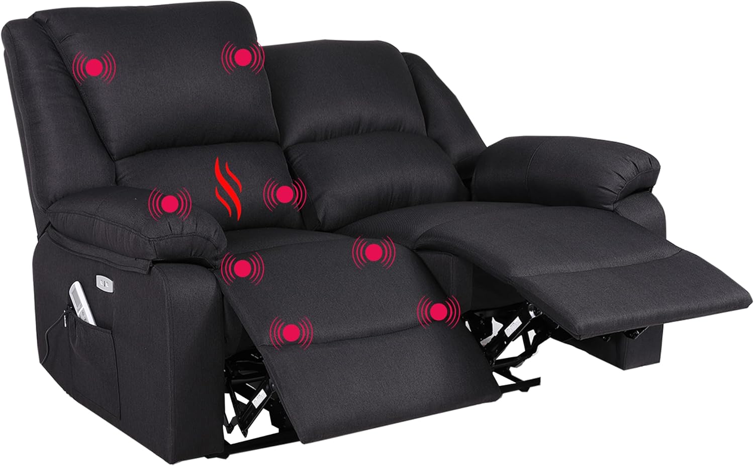 Sofá 2 Plazas con Reclinación Eléctrica Independiente y Masaje